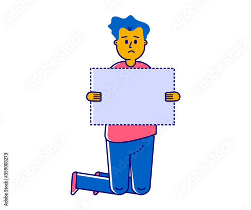 Protest people against discrimination All Lives Meter, set of cartoon characters isolated on white, vector illustration. Men and women activists protest with signboards, anti racism discrimination