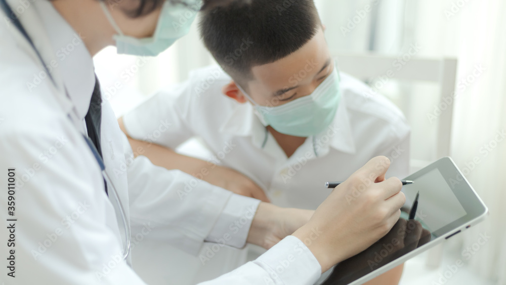 Doctor and patient with Coronavirus concept Doctor and patient with Coronavirus concept