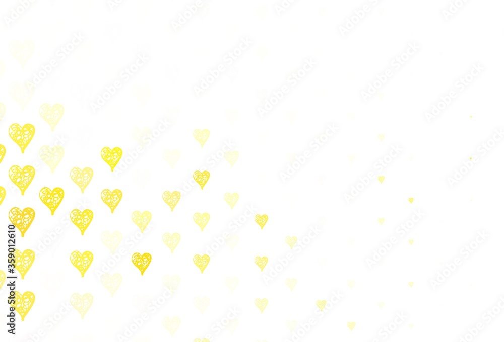 Light Yellow vector background with Shining hearts. Light Yellow vector background with Shining hearts.