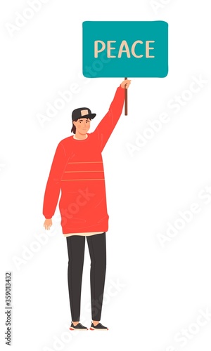 Protest people against discrimination All Lives Meter, set of cartoon characters isolated on white, vector illustration. Men and women activists protest with signboards, anti racism discrimination