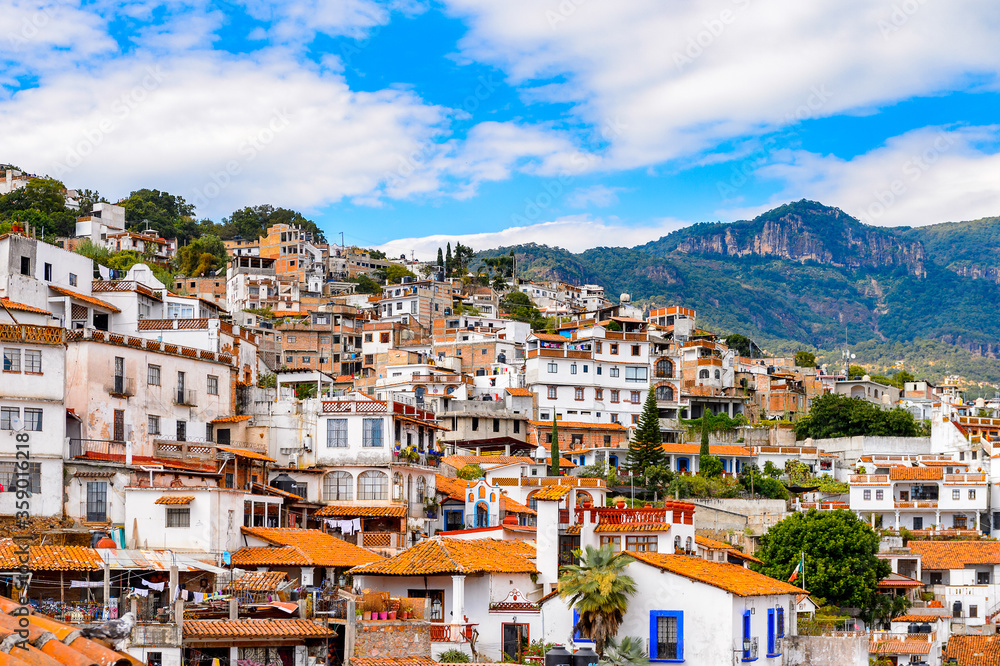Panorama of Taxco, Mexico. The town is known because of its Silver products