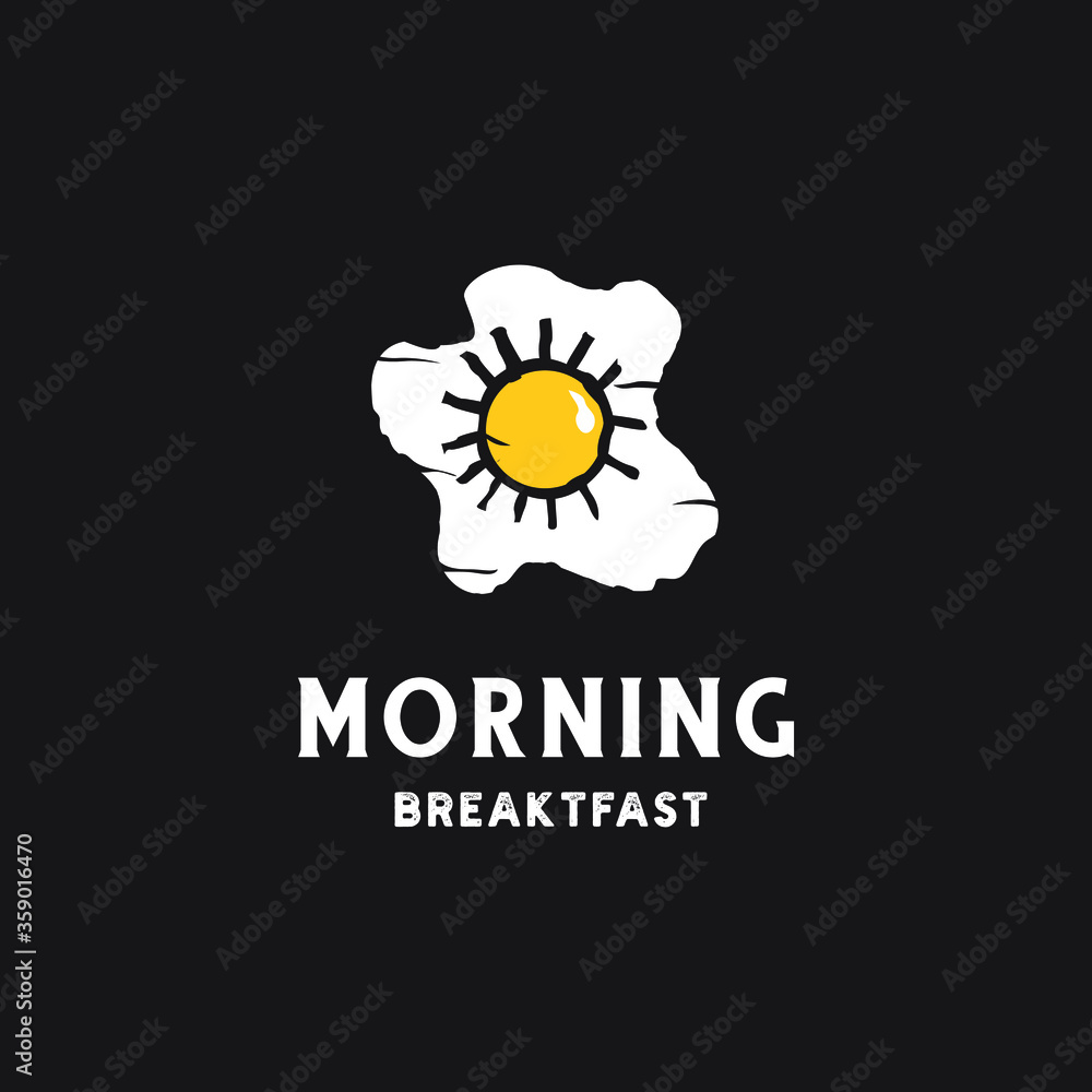 omelet egg with bright sun for moring breakfast logo design omelet egg with bright sun for moring breakfast logo design