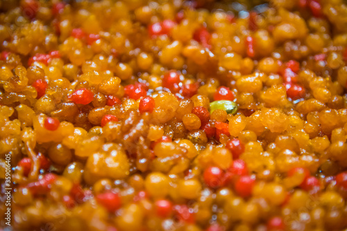 While people are terrified of the pandemic corona virus, people at home at that time made home-made bundi sweet. photo