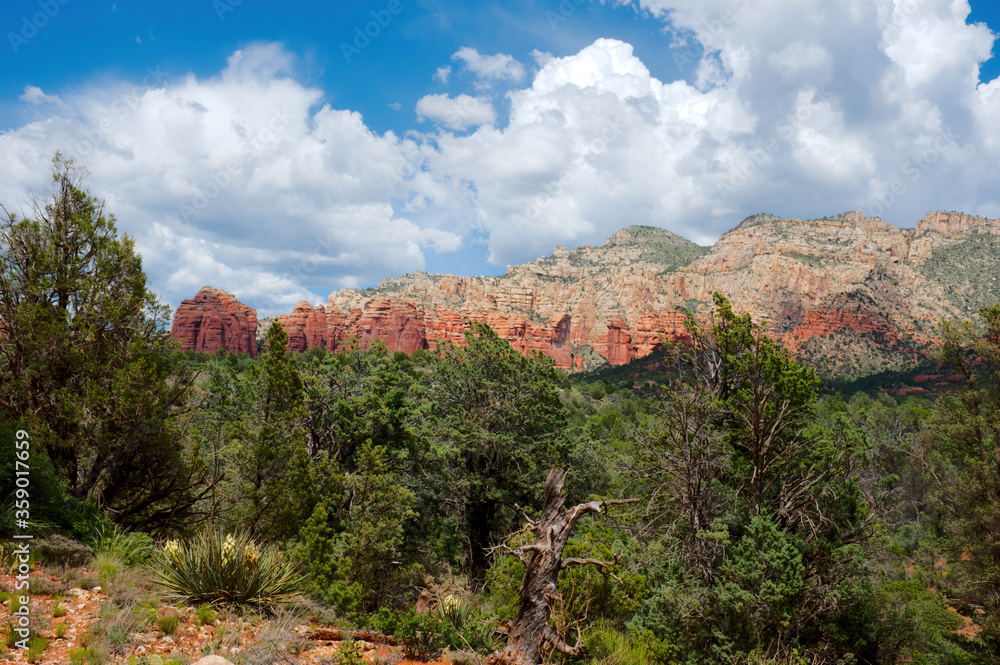 The red rocks of Munds Mountain- which is near Sedona, Arizona- as seen from Submarine Rock