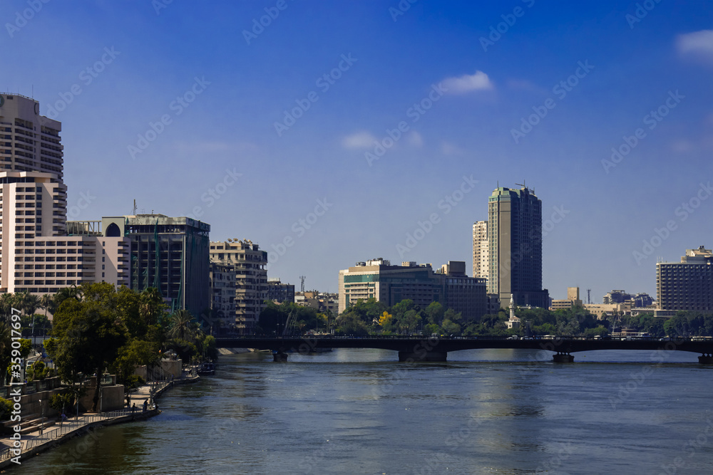 Fototapeta premium the river Nile in Egypt against the background of the city of Cairo