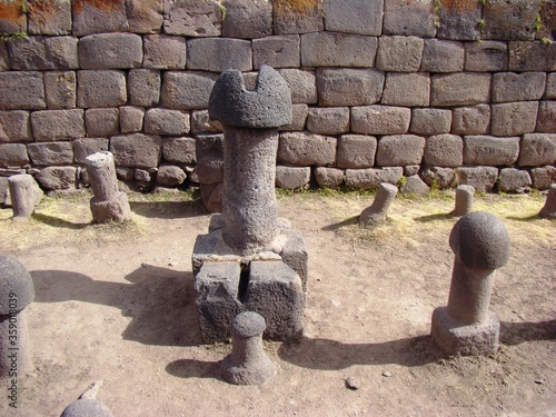 Temple of Inca Ullu (Penis of the Inca - fertility cult)  in Chucuito (Lake Titicaca, Peru) photo