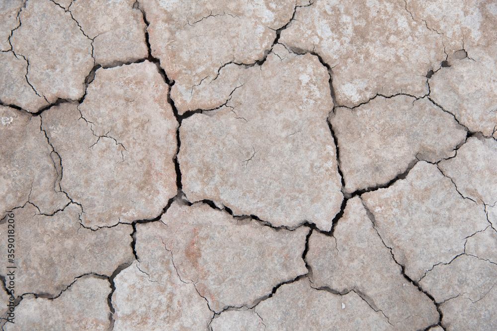 Obraz premium the land is cracked by the drought. soil erosion. bad ecology. the concept of bad ecology