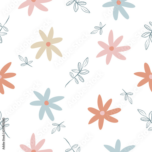 Wallpaper Mural Seamless hand drawn floral pattern background vector illustration for design
 Torontodigital.ca