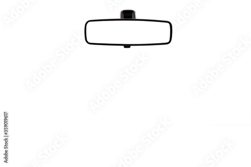 Billede på lærred isolated car rear view mirror on white background