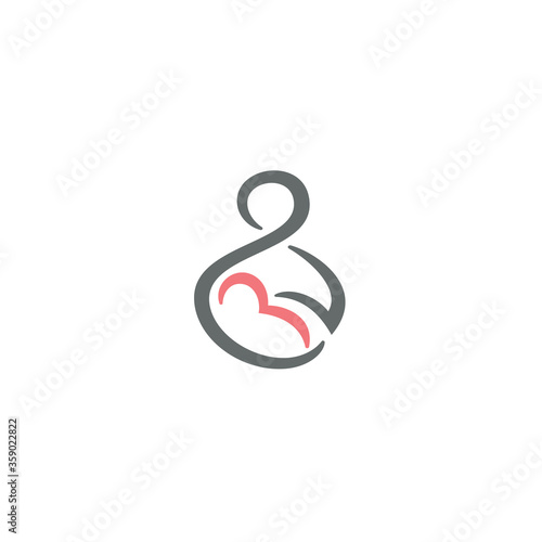 Doula, Baby and Infinity Symbol logo / icon design