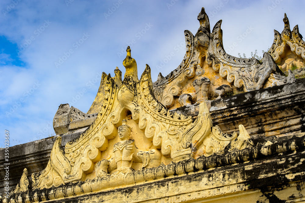 It's Maha Aung Mye Bom San Monastery complex, Inwa, Mandalay Region, Burma. It was built in 1818