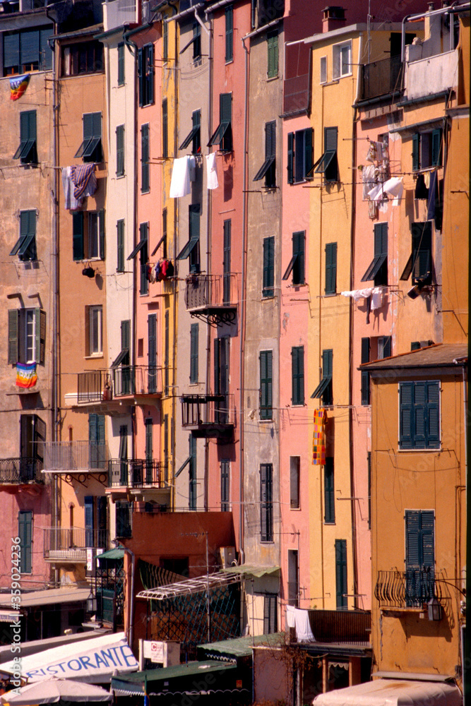 Typical coloured houses in Porto Venere, Liguria, Italy
