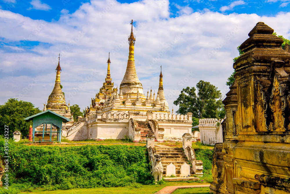 Fototapeta premium It's Maha Aung Mye Bom San Monastery complex, Inwa, Mandalay Region, Burma. It was built in 1818