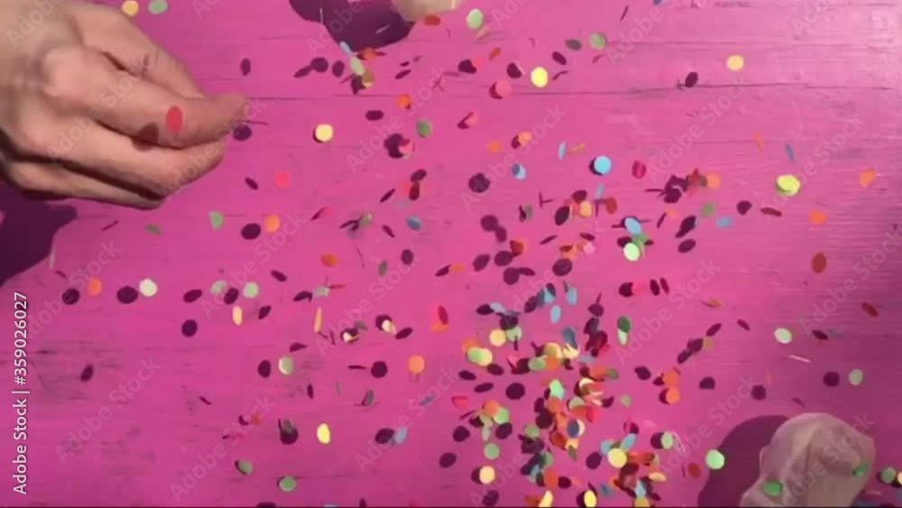 confetti balloon pop popping in slow motion with confetti inside