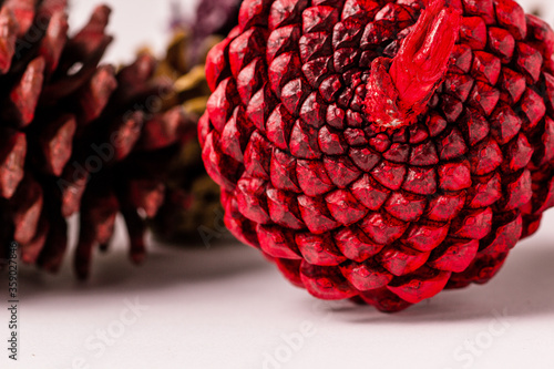 Pine cones Christmas decoration isolated