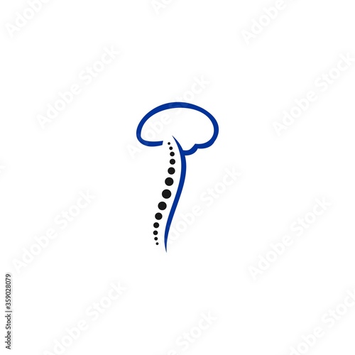 logo brain and spine free vector