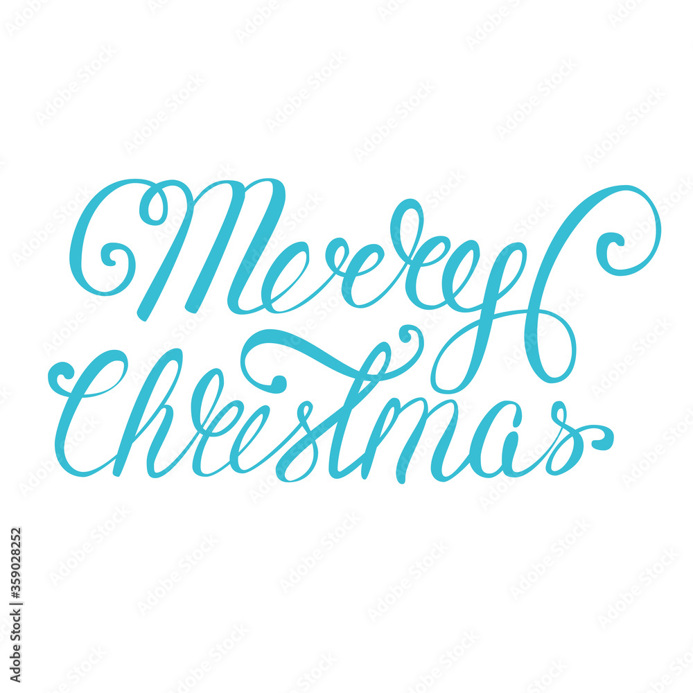 Obraz premium Merry christmas lettering. Vector illustration.