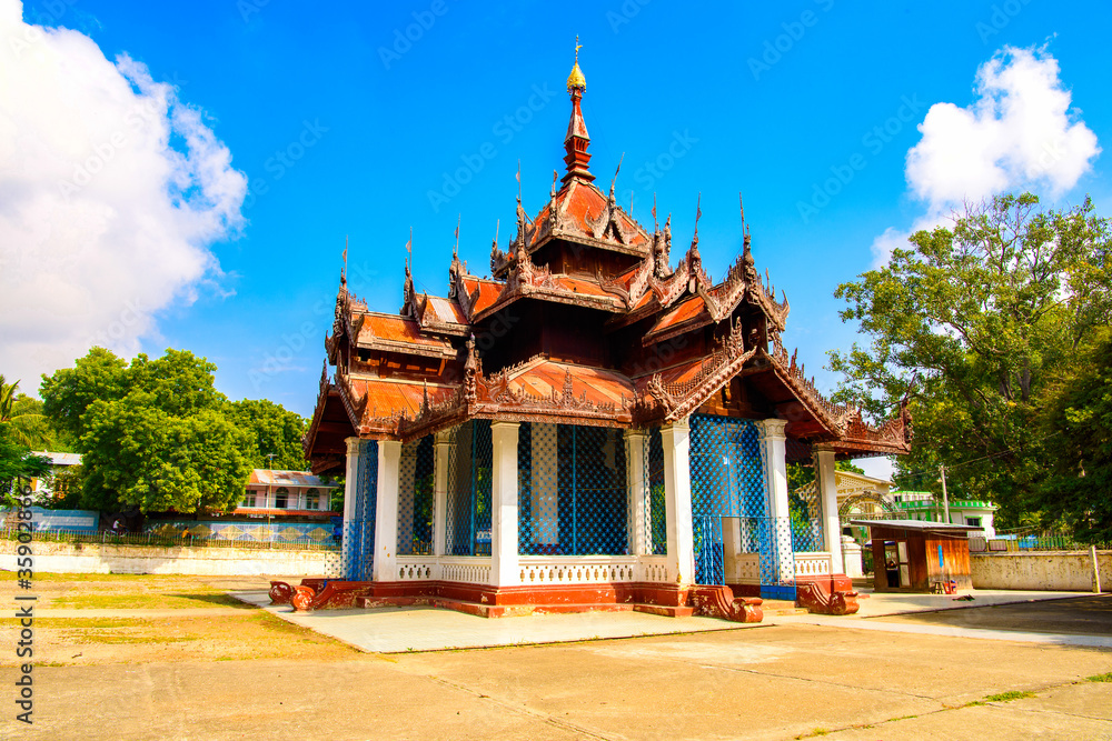 It's Pagoda with a bell, one of the attractions of Mingun, Sagaing Region, north-west Myanmar (Burma)
