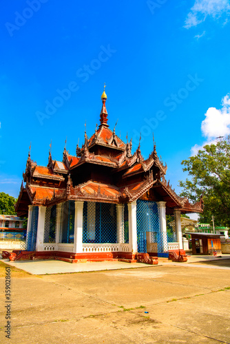 It's Pagoda with a bell, one of the attractions of Mingun, Sagaing Region, north-west Myanmar (Burma)