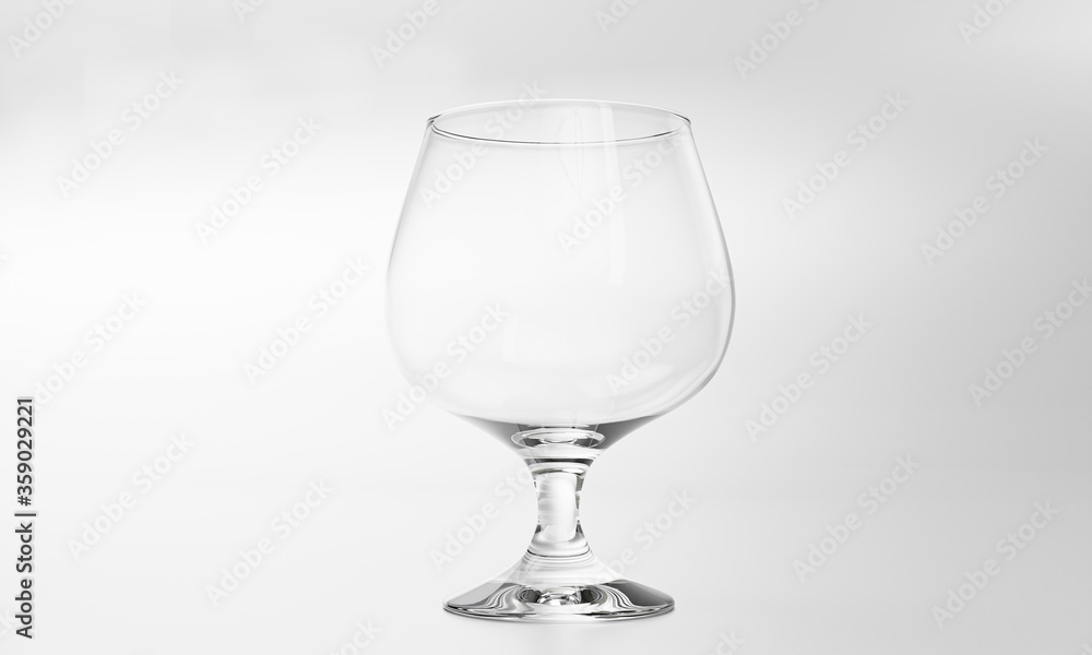 Blank brandy glass on a white background3d rendering Blank brandy glass on a white background3d rendering