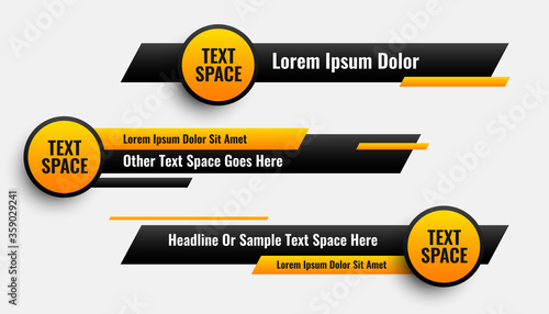 lower third banners in circle and geometric style