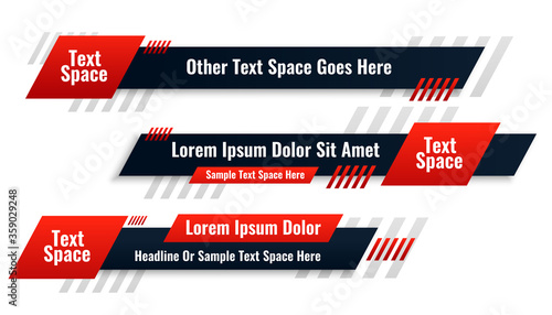 abstract red lower third banner in geometric style