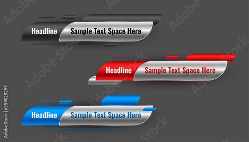 shiny news lower third banners set of three