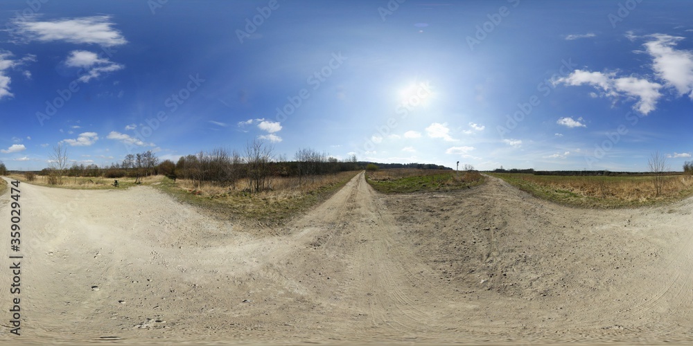 Empty Gravel Road HDRI Panorama