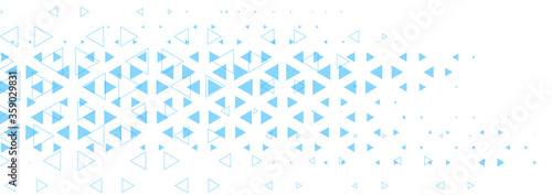 abstract white banner with blue triangle shapes design