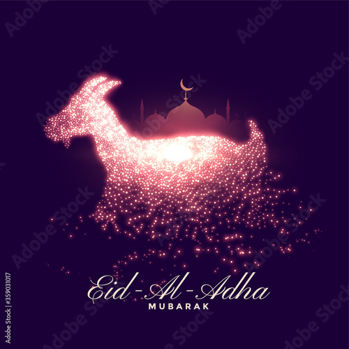 lovely eid al adha sparkling greeting wishes background