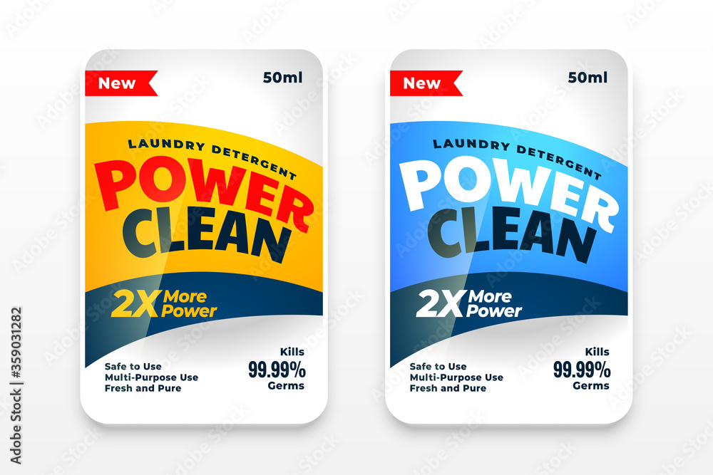 Fototapeta premium detergent or disinfectant cleaner labels set design
