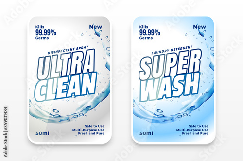 super wash and cleaner label template design