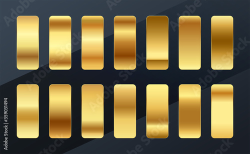 premium golden gradients swatches palette set design