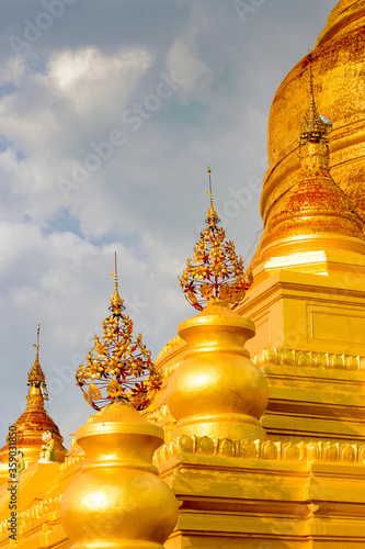 It's Kuthodaw Pagoda (Mahalawka Marazein), (Royal Merit), is a Buddhist stupa, in Mandalay, Burma (Myanmar), that contains the world's largest book. photo