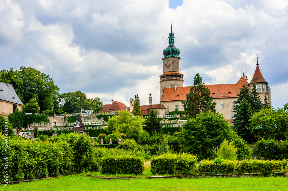 Nove Mesto nad Metuji castle - panoramic view from garden, Czech Republic