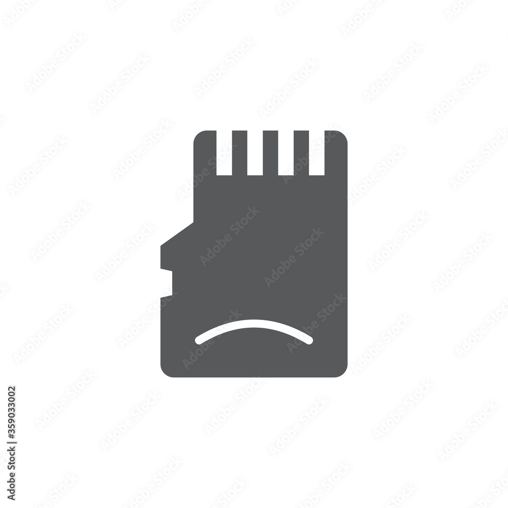 Memory card vector icon symbol storage isolated on white background Memory card vector icon symbol storage isolated on white background