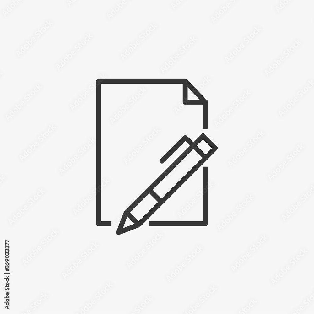 Paper and pen icon. Vector Illustration Paper and pen icon. Vector Illustration