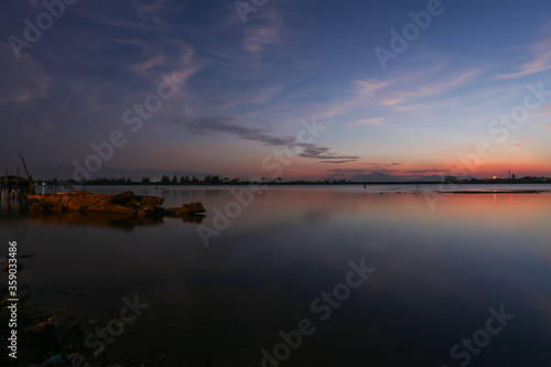 sunset over the lake