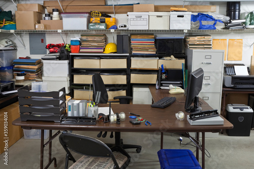 Messy garage warehouse ship...