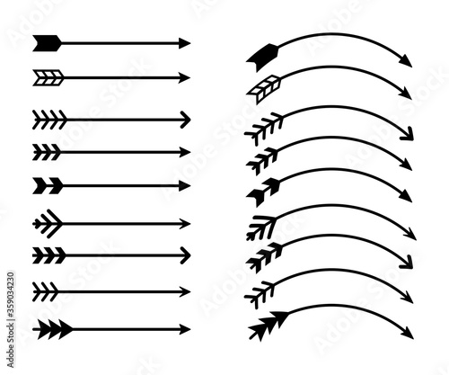 Arrow icons collection. Vector isolated elements. Hipster arrow. Tribal arrow. Black arrow icon vector collection.