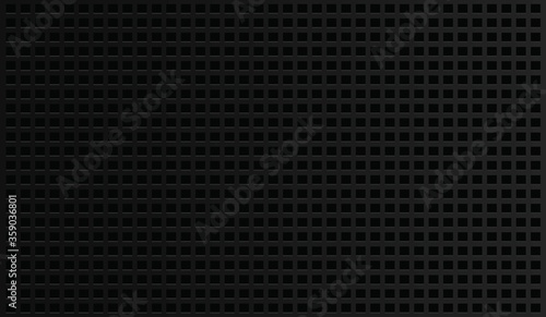 Black metal texture steel background.Perforated sheet metal.ark black square grid background.