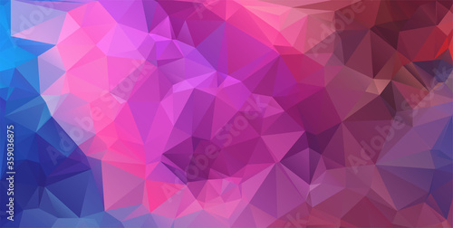 Abstract multi colored polygon, low polygon background. Transfusion of color. All the colors of the rainbow. Multicolor.Low poly style. Geometric Pattern.