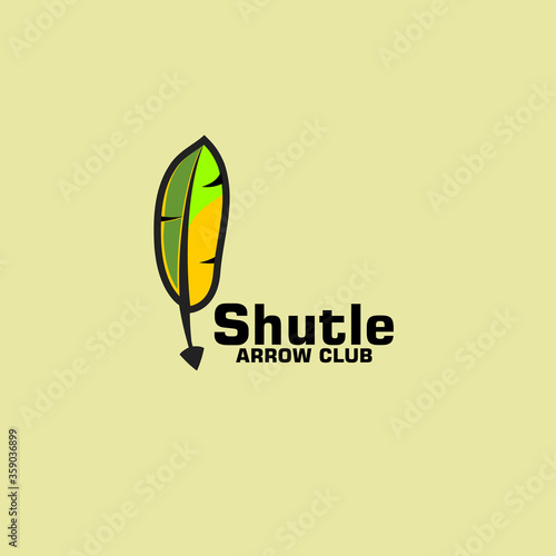 Shuttle and arrow vector archery sport club logo