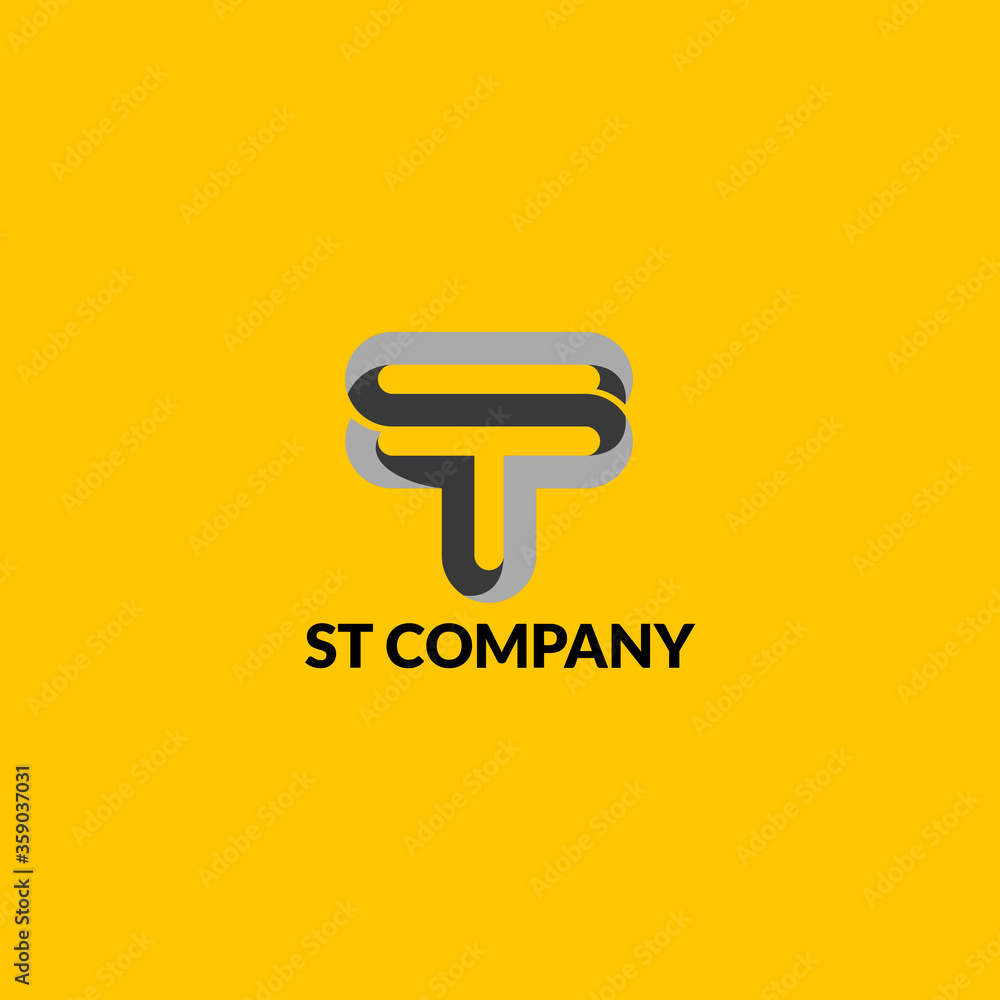 logo vector company logotype letter S and T