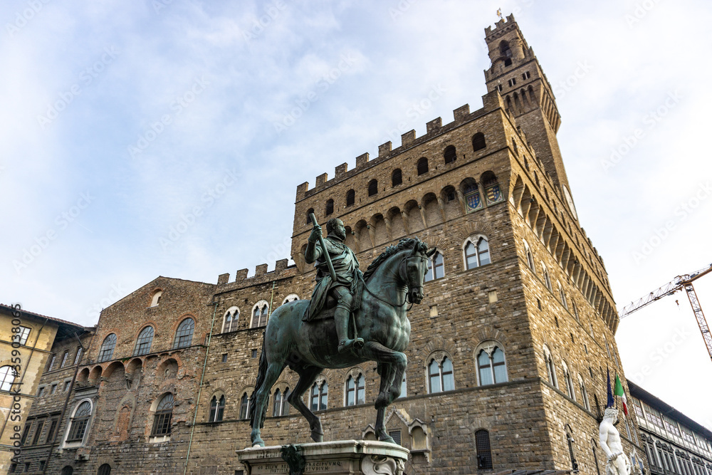 Palazzo Vecchio and town hall building in Signoria Square in Florence, Tuscany, Italy