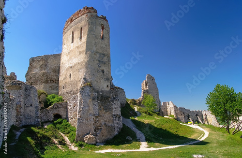 Historical castle Cachtice. Slovakia. Tourist attraction, tourism destination. Slovak historical castles, chateaus and churches.