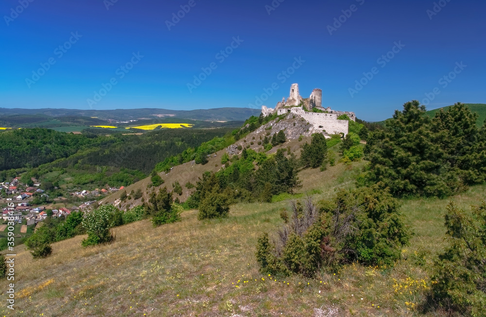 Historical castle Cachtice. Slovakia. Tourist attraction, tourism destination. Slovak historical castles, chateaus and churches.