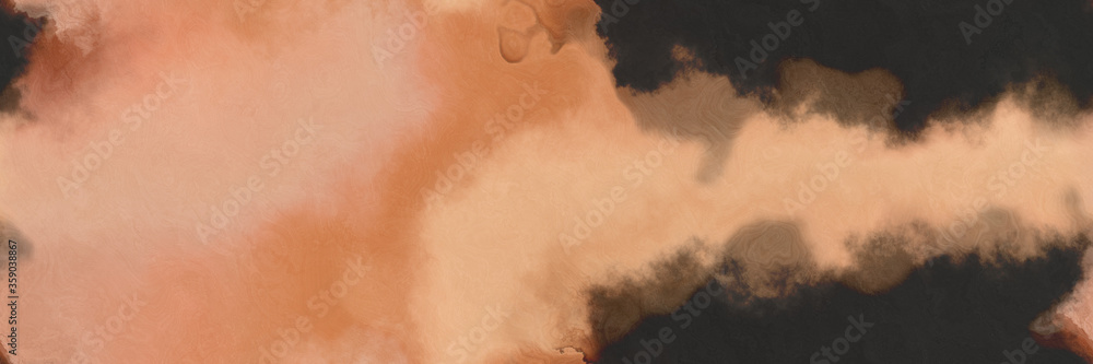 abstract watercolor background with watercolor paint with dark salmon, very dark blue and pastel brown colors. can be used as web banner or background