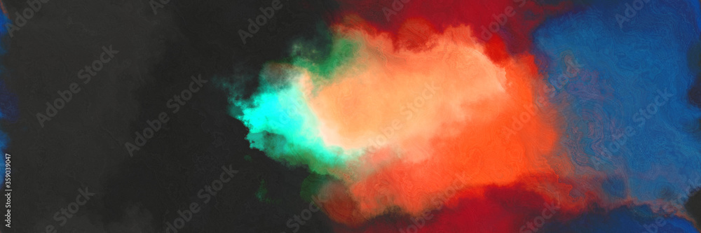 abstract watercolor background with watercolor paint with peru, tomato and very dark blue colors. can be used as background texture or graphic element