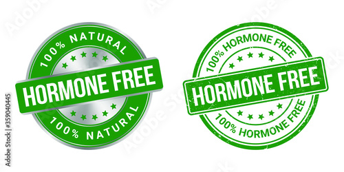 hormones free vector grunge stamp and silver label photo